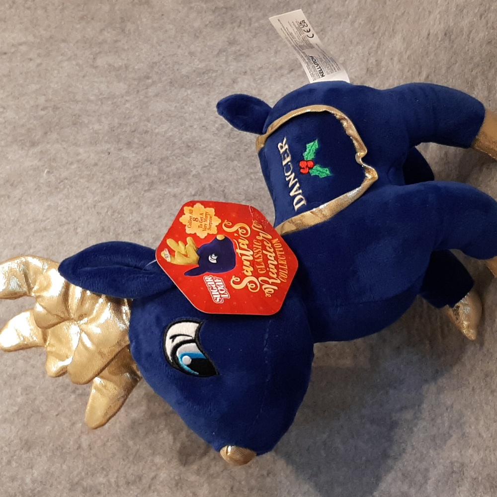 Santa's Classic Reindeer DANCER KellyToy Sugarloaf Christmas Plush GOLD antlers